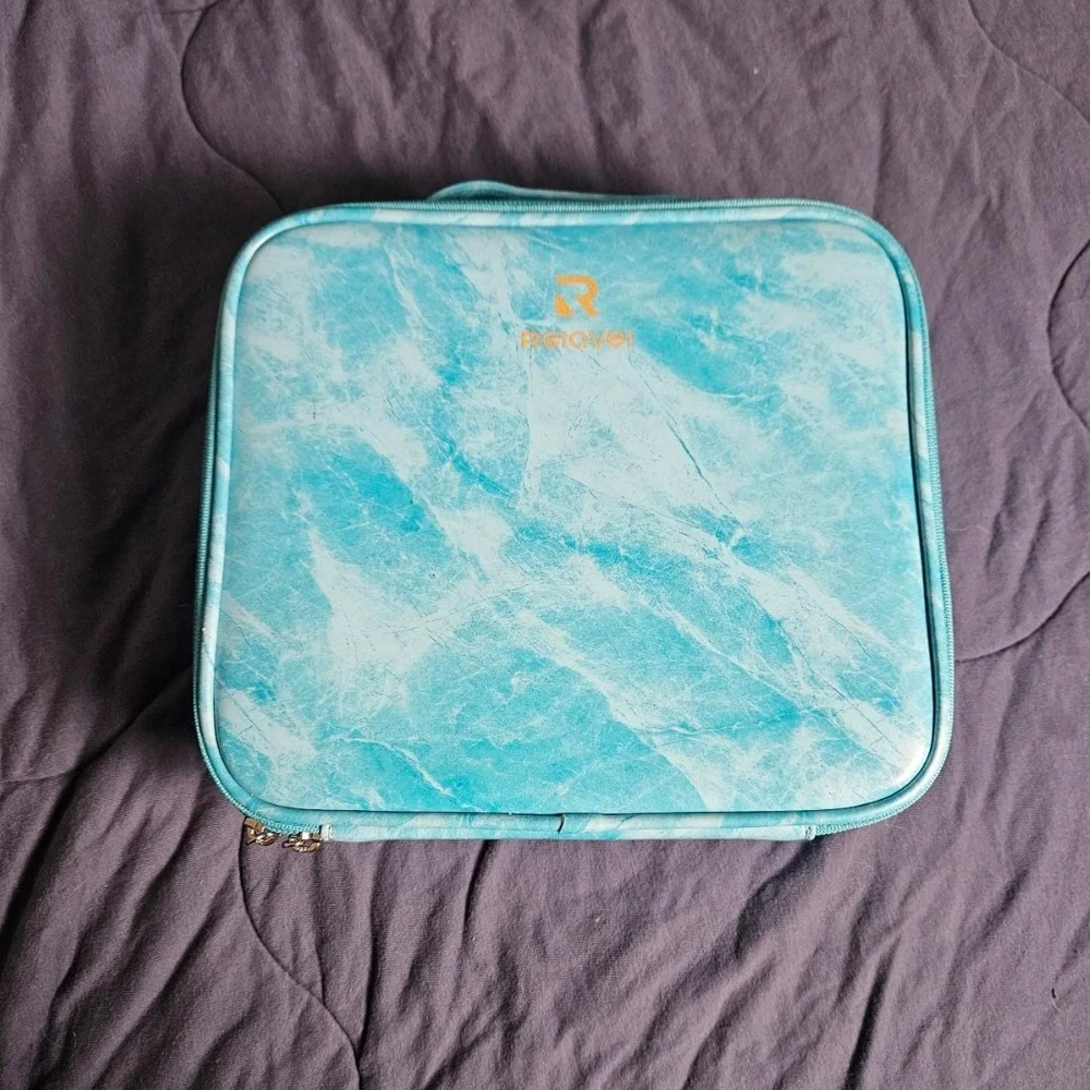 Relavel Travel Makeup Train Case Makeup Cosmetic Case Organizer